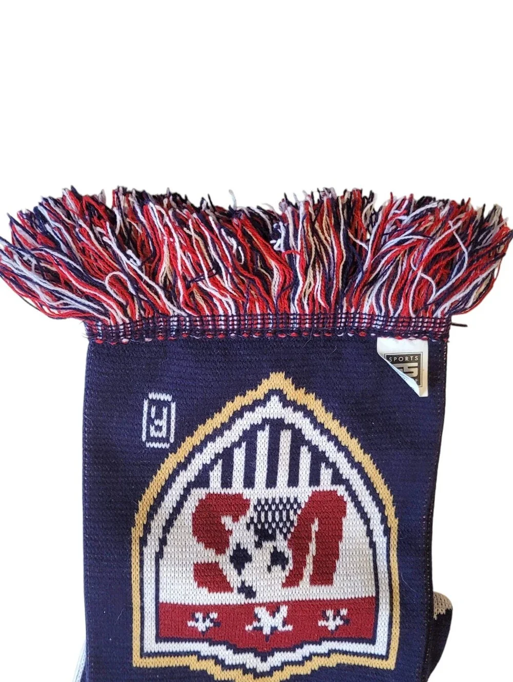 United States Soccer Supporter Scarf Double Sided Knit Fan Gear Red White Blue